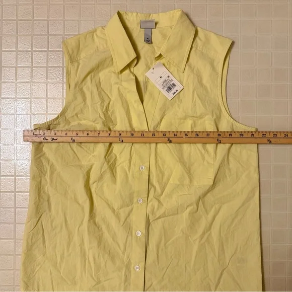 Women's V-Neck Button-Down
Shirt - A New Day Butter Yellow Size M - Picture 3 of 5